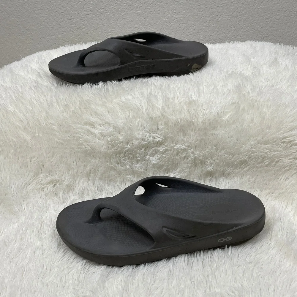 OOFOS Original Recovery Sandal‎ Thong Flip Flops Slip On Womens 11 Mens 9 Black